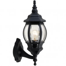 Φωτιστικό Φανάρι Επίτοιχο με ντουί E27 Polycarbonate Μαύρο IP44 96515WU/BL